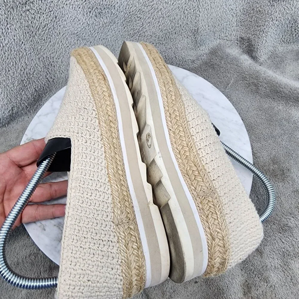 Louise et Cie Shoes Womens Size 8 Calum Cream Crochet Espadrille Flats *GUC*